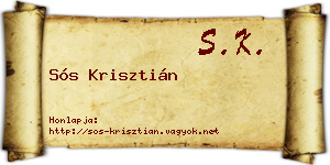 Sós Krisztián névjegykártya